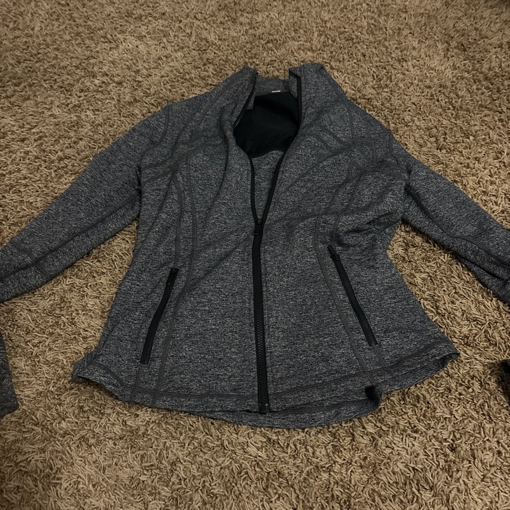 lululemon athletica Heathered Charcoal Zip-Up Bomber Jacket